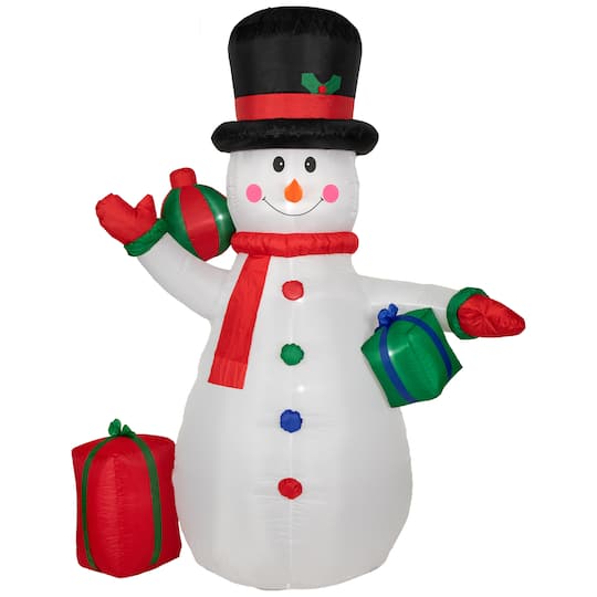NorthLight 8Ft LED Lighted Inflatable Snowman with Gifts Outdoor Christmas Decoration | 8 ft | Michaels®